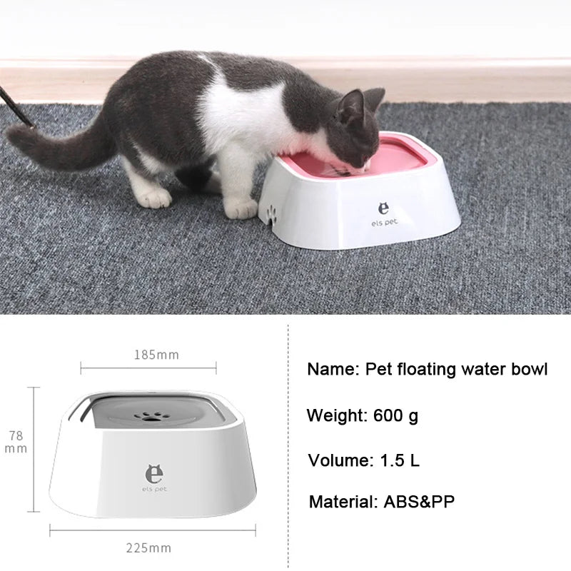 Spill-Proof Floating Water Bowl for Dogs and Cats