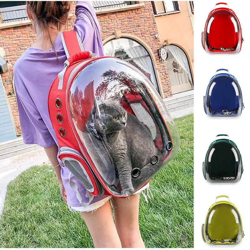 Breathable and portable backpack for carrying your furry friend.