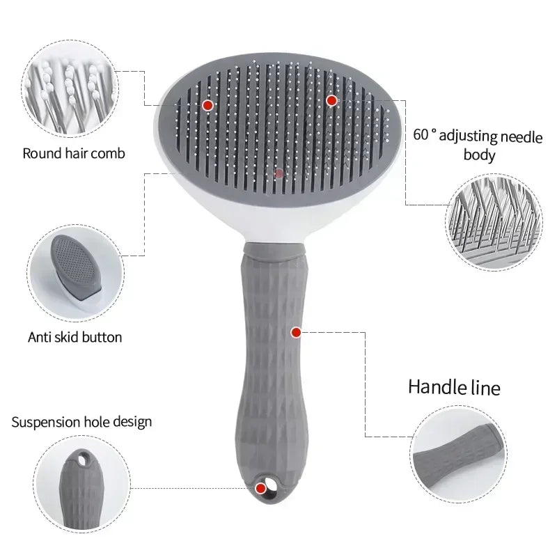 Pet Hair Remover Brush for Dogs and Cats, Non-Slip Beauty Brush