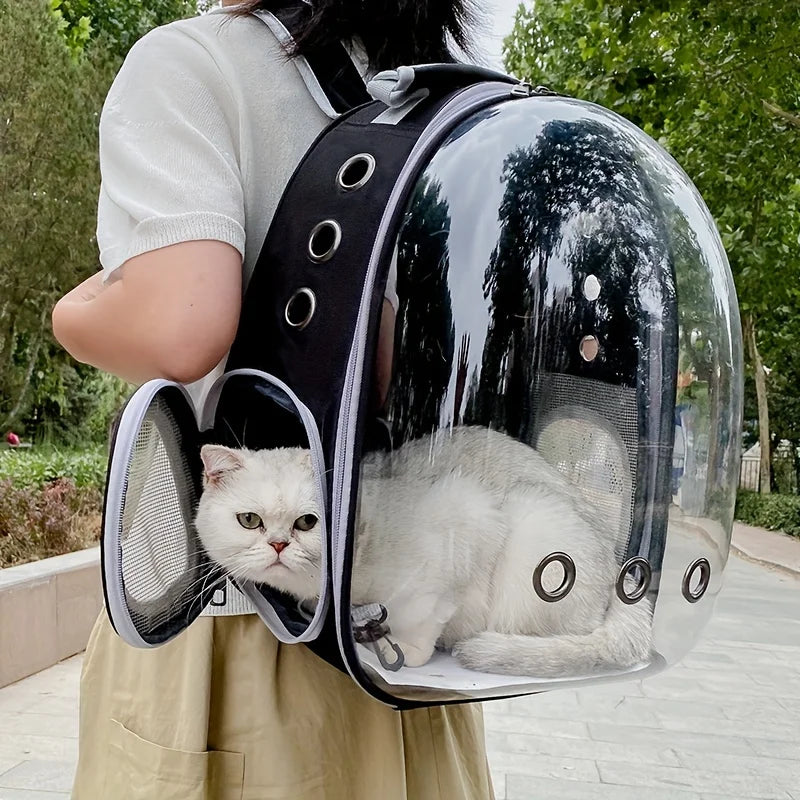 Breathable and portable backpack for carrying your furry friend.