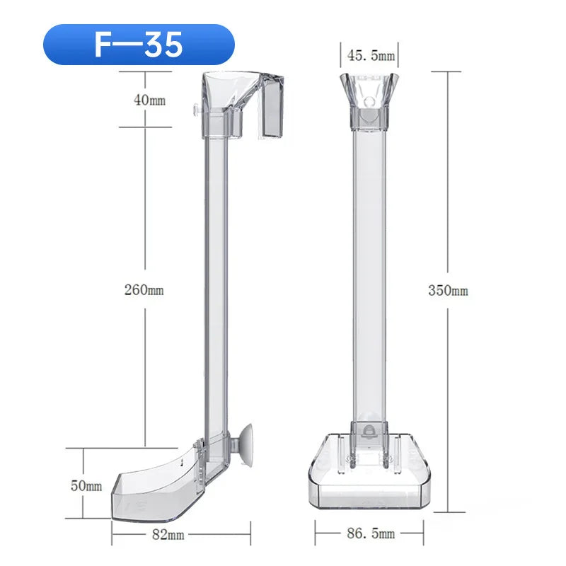 Acrylic Feeding Tube for Protection, Anti-stuck Design, Transparent Fish Feeder