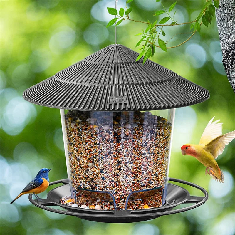 New Waterproof Gazebo Hanging Wild Bird Feeder Outdoor Container