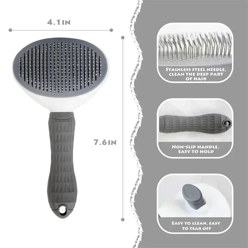 Pet Hair Remover Brush for Dogs and Cats, Non-Slip Beauty Brush