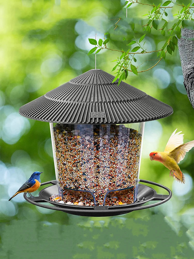 New Waterproof Gazebo Hanging Wild Bird Feeder Outdoor Container