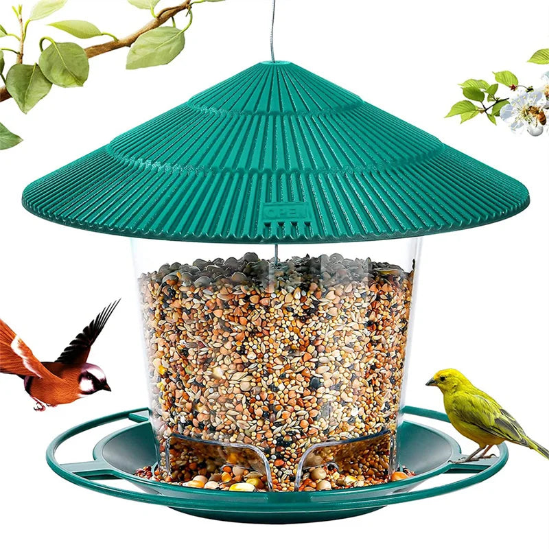 New Waterproof Gazebo Hanging Wild Bird Feeder Outdoor Container