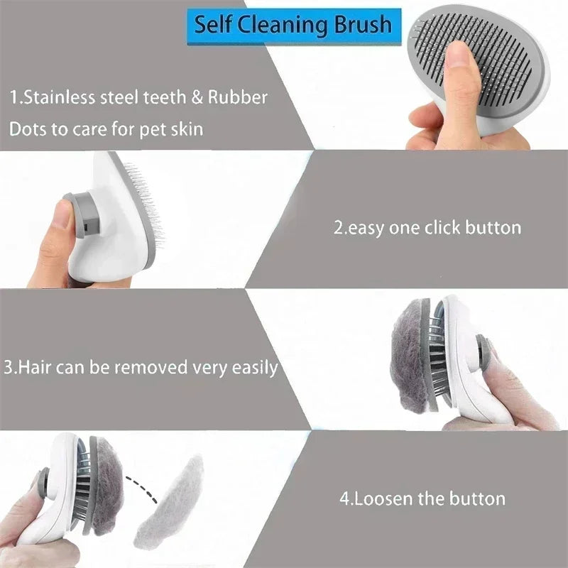 Pet Hair Remover Brush for Dogs and Cats, Non-Slip Beauty Brush