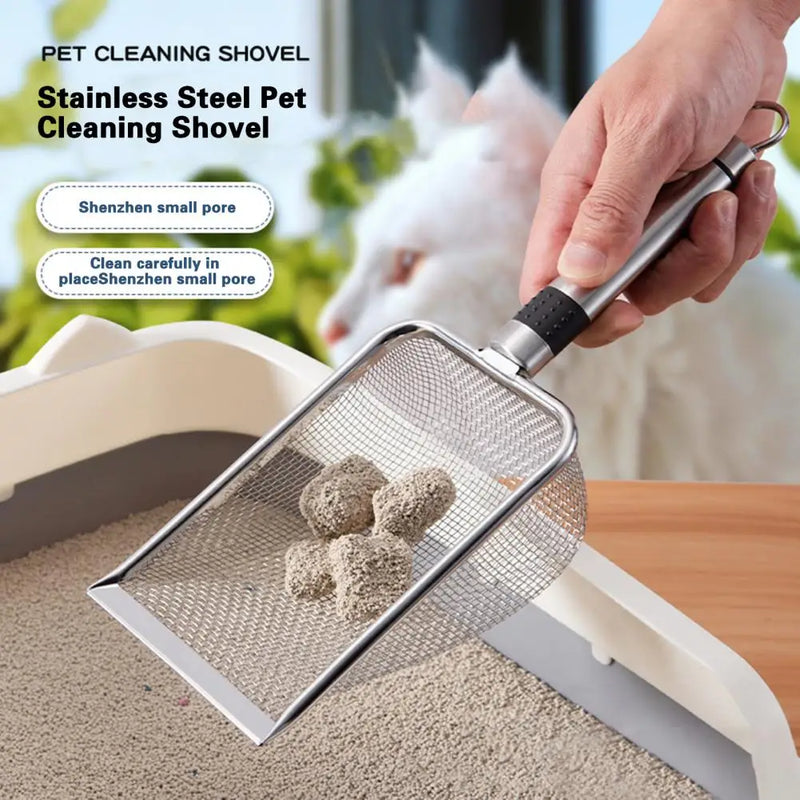 Pet Poop Scoop, Comfortable Grip, Enlarged Surface, Stainless Steel