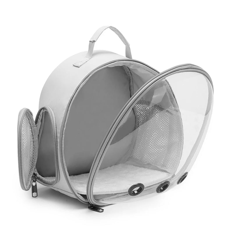 Portable, breathable carrier backpack for small animals, suitable for guinea pigs, birds, rabbits, hedgehogs, hamsters, and chinchillas