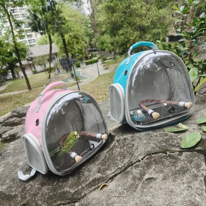 Travel with your bird using our transparent and breathable backpack