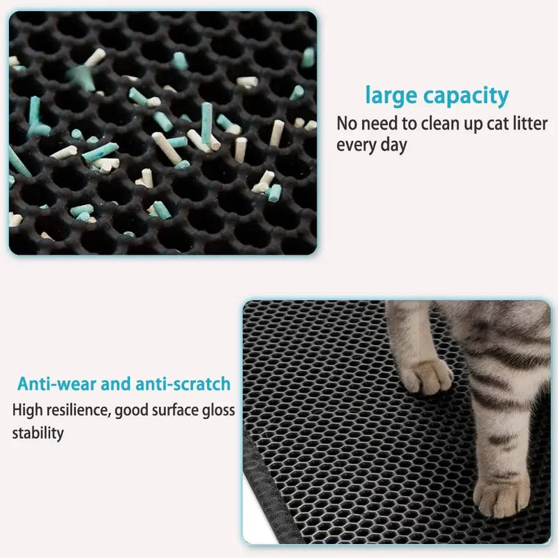 Make your cat's life easier with our sand mat: double-layered, waterproof, non-slip, and washable