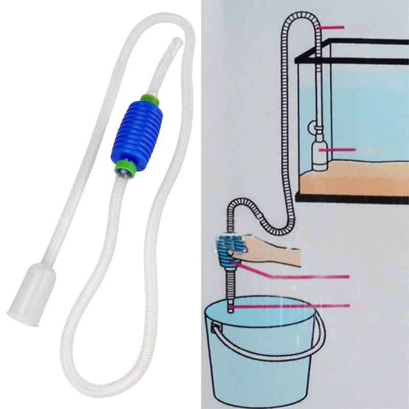 Aquarium Fish Tank Vacuum Gravel Water Filter Cleaner Siphon Pump Manual Cleaner Pump Safe Vacuum 1.8m