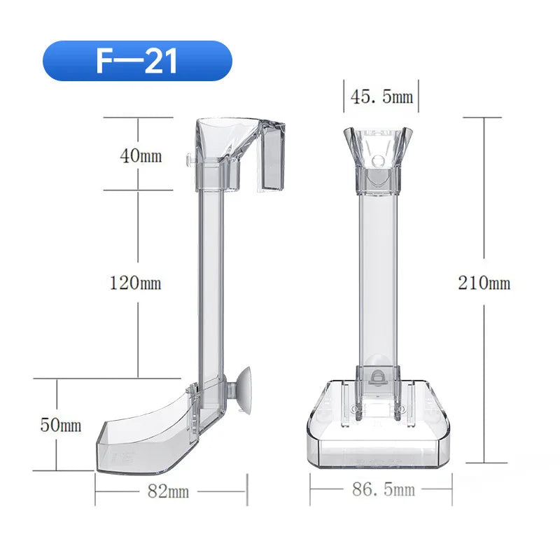 Acrylic Feeding Tube for Protection, Anti-stuck Design, Transparent Fish Feeder