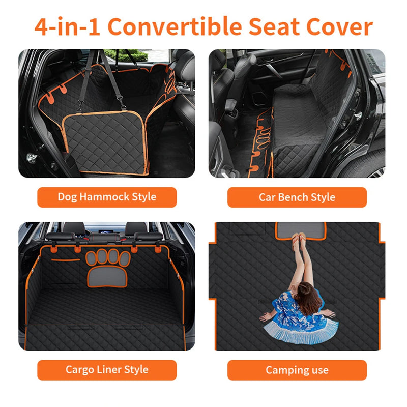 Dog Car Seat Cover Waterproof Pet Cat Carriers Travel Mat Hammock For Small Medium Large Dogs Car Rear Back Protector Safety Pad