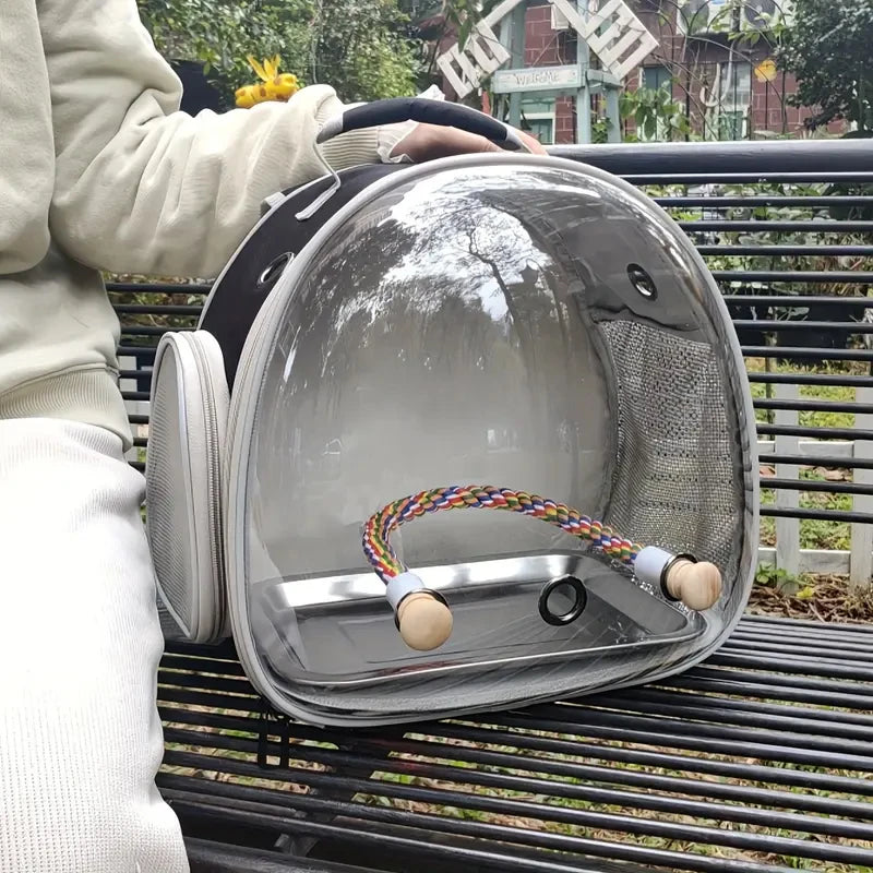 Travel with your bird using our transparent and breathable backpack