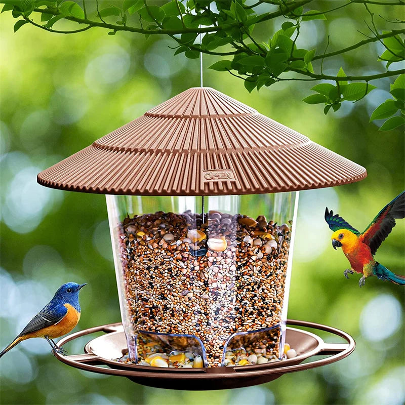 New Waterproof Gazebo Hanging Wild Bird Feeder Outdoor Container